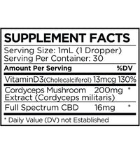 Hemp Tree Lung Health Mushroom Tincture Supplement Facts